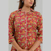 Women Red Cotton Floral Print Night Suit (SHKY1003)