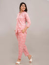 Women Baby Pink Printed Co-ord Set - Frionkandy