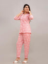 Women Baby Pink Printed Co-ord Set - Frionkandy