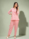 Women Baby Pink Printed Co-ord Set - Frionkandy