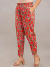 Women Red Printed Co-ord Set - Frionkandy