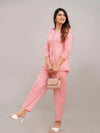 Women Flamingo Pink Printed Co-ord Set