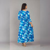 Blue 3/4 Sleeve Rayon Dress - Frionkandy