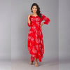 Red 3/4 Sleeve Rayon Dress - Frionkandy